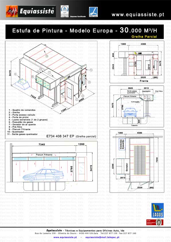 Lagos - Cabinas estufas de pintura automóvel paint box opcinais para estufa cabina de pintura filtros acessorios zonas de preparação de pintura queimador a gás diesel gasóleo filtros de carvão ativo activo activado